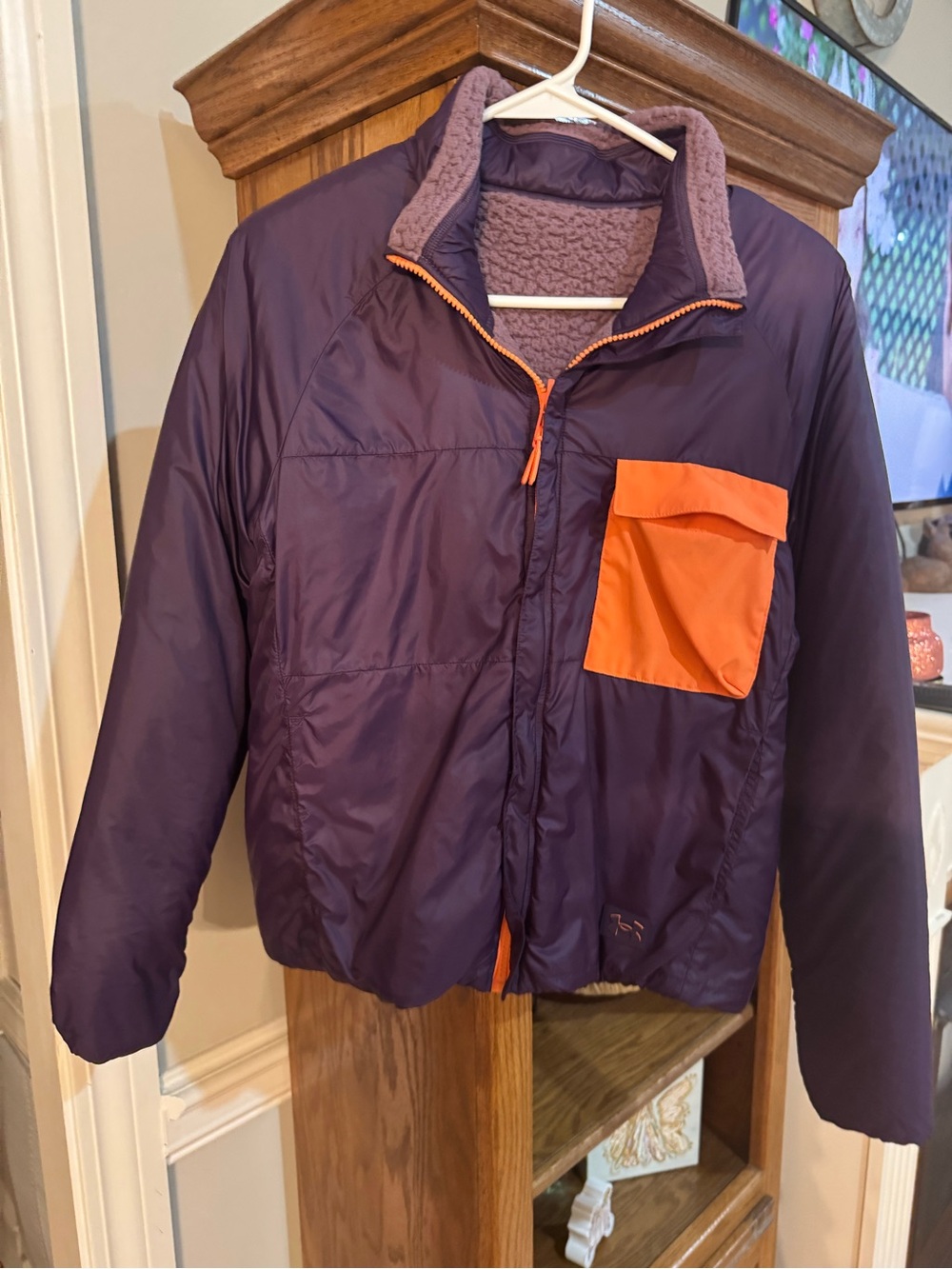 Under Armour Purple Puffer Jacket with Orange Pocket